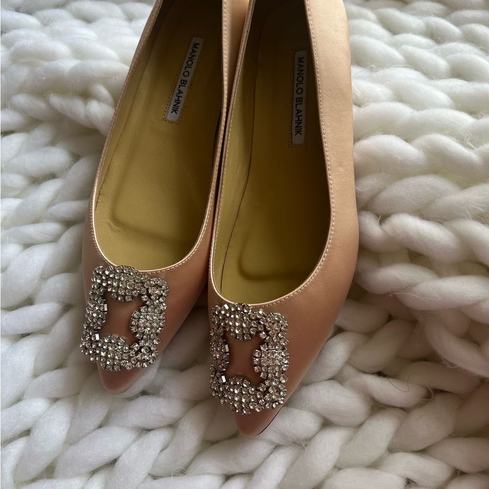 Manolo blahnik. Very beautiful.Come with dust bag